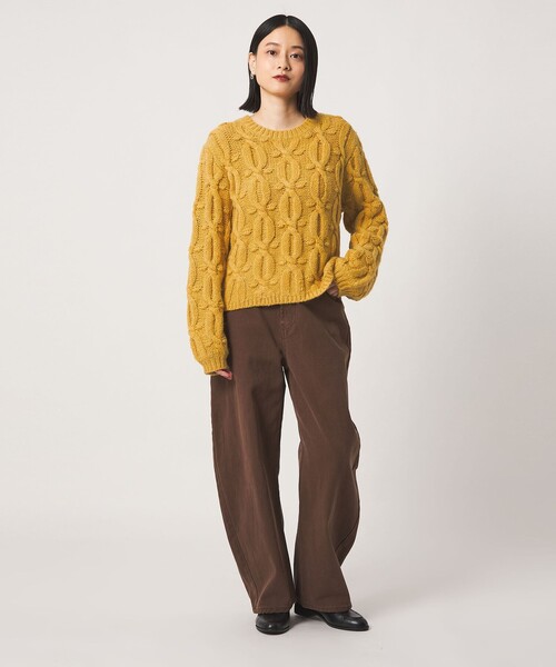 A DAY IN THE LIFE UNITED ARROWS(アデイインザライフユナイテッドアローズ)の「ビッグケーブル クルーネックニット <A DAY IN THE LIFE>(ニット/セーター・レディース・マスタード/モカ/ナチュラル・FREE)」の11枚目の写真