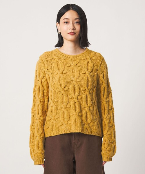 A DAY IN THE LIFE UNITED ARROWS(アデイインザライフユナイテッドアローズ)の「ビッグケーブル クルーネックニット <A DAY IN THE LIFE>(ニット/セーター・レディース・マスタード/モカ/ナチュラル・FREE)」の12枚目の写真