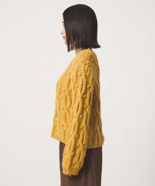 A DAY IN THE LIFE UNITED ARROWS(アデイインザライフユナイテッドアローズ)の「ビッグケーブル クルーネックニット <A DAY IN THE LIFE>(ニット/セーター・レディース・マスタード/モカ/ナチュラル・FREE)」の13枚目の写真