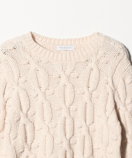A DAY IN THE LIFE UNITED ARROWS(アデイインザライフユナイテッドアローズ)の「ビッグケーブル クルーネックニット <A DAY IN THE LIFE>(ニット/セーター・レディース・マスタード/モカ/ナチュラル・FREE)」の20枚目の写真