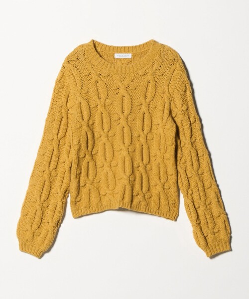 A DAY IN THE LIFE UNITED ARROWS(アデイインザライフユナイテッドアローズ)の「ビッグケーブル クルーネックニット <A DAY IN THE LIFE>(ニット/セーター・レディース・マスタード/モカ/ナチュラル・FREE)」の4枚目の写真