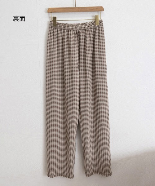 Miniministore（ミニミニストア）の「ギンガムチェック ルームパンツ表裏微起毛（スウェットパンツ・レディース・ライトピンク/ブラック/モカ/ラベンダー・FREE）」の18枚目の写真
