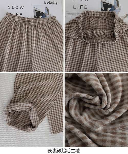 Miniministore（ミニミニストア）の「ギンガムチェック ルームパンツ表裏微起毛（スウェットパンツ・レディース・ライトピンク/ブラック/モカ/ラベンダー・FREE）」の19枚目の写真
