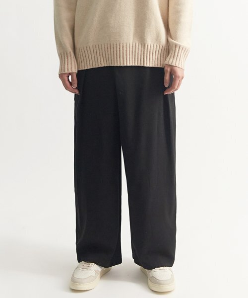 DRAW.M(ドローエム)の「ワイドハーフバンドアンバランスパンツ(ブラック)(スラックス・メンズ・その他・LARGE/MEDIUM/SMALL/X-LARGE)」の2枚目の写真