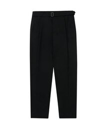 ベルト付きツーピンタックルーズフィットパンツ_ブラック
