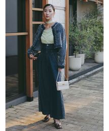 LAGUNAMOON | ハイウエストラインディティールデニムパンツ(デニムパンツ)