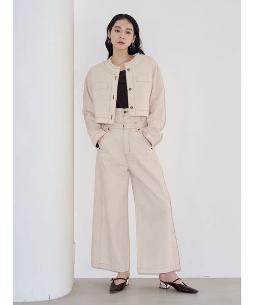 LAGUNAMOON(ラグナムーン)の「ハイウエストラインディティールデニムパンツ(デニムパンツ・レディース・アイボリー/ブラック/ブルー・SMALL/MEDIUM)」の11枚目の写真