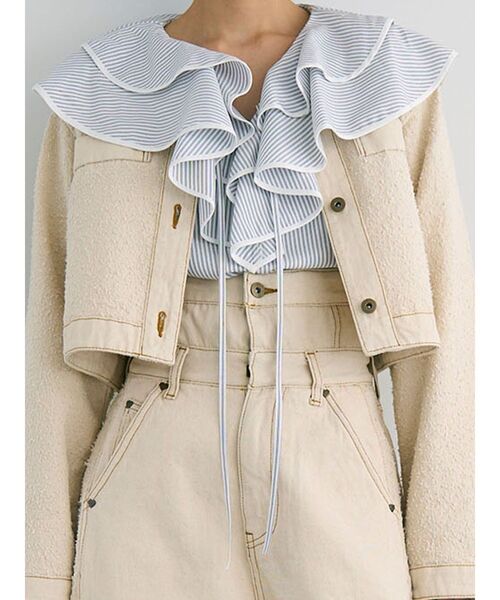 LAGUNAMOON(ラグナムーン)の「ハイウエストラインディティールデニムパンツ(デニムパンツ・レディース・アイボリー/ブラック/ブルー・SMALL/MEDIUM)」の14枚目の写真