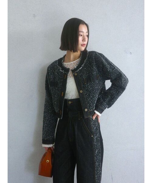 LAGUNAMOON(ラグナムーン)の「ハイウエストラインディティールデニムパンツ(デニムパンツ・レディース・アイボリー/ブラック/ブルー・SMALL/MEDIUM)」の14枚目の写真