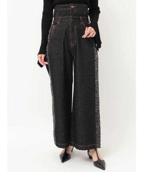 LAGUNAMOON(ラグナムーン)の「ハイウエストラインディティールデニムパンツ(デニムパンツ・レディース・アイボリー/ブラック/ブルー・SMALL/MEDIUM)」の21枚目の写真