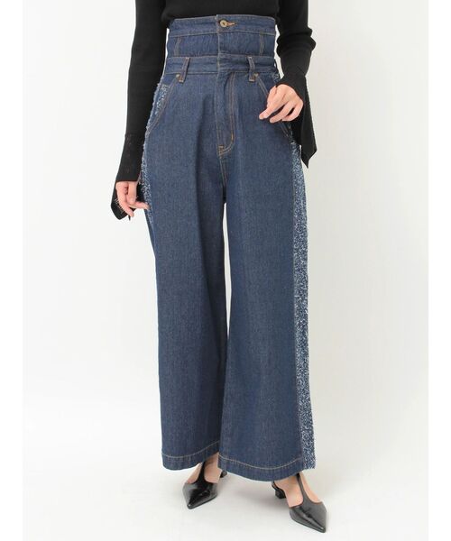 LAGUNAMOON(ラグナムーン)の「ハイウエストラインディティールデニムパンツ(デニムパンツ・レディース・アイボリー/ブラック/ブルー・SMALL/MEDIUM)」の20枚目の写真