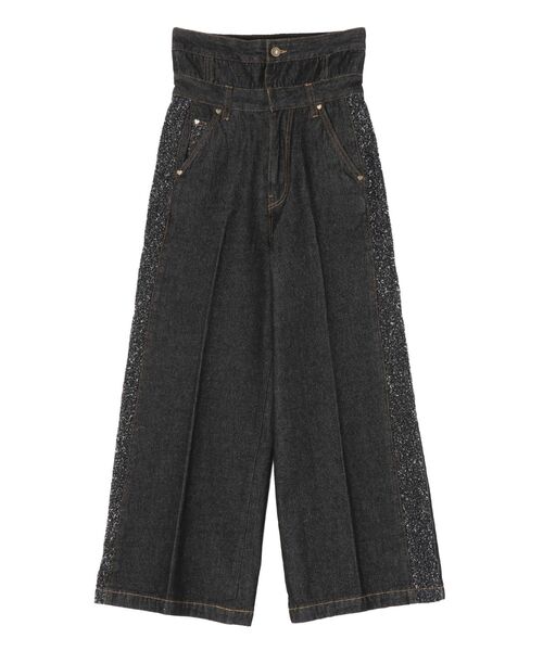 LAGUNAMOON(ラグナムーン)の「ハイウエストラインディティールデニムパンツ(デニムパンツ・レディース・アイボリー/ブラック/ブルー・SMALL/MEDIUM)」の18枚目の写真