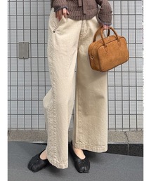 ハイウエストラインディティールデニムパンツ【セットアップ対応】