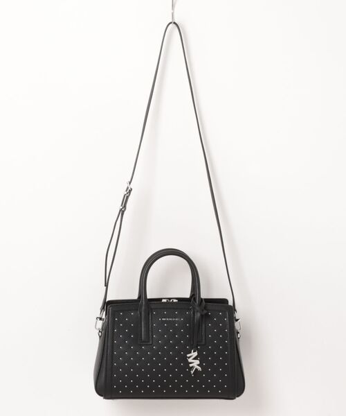 MICHAEL KORS(マイケルコース)の「LAILA スタッドレザー サッチェル スモール(ハンドバッグ・レディース・ブラック・FREE)」の2枚目の写真