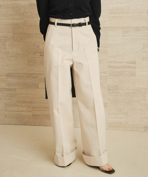 plage（プラージュ）の「organic cotton chino パンツ（チノパンツ・レディース・アイボリー/キャメル・34/38/36）」の8枚目の写真