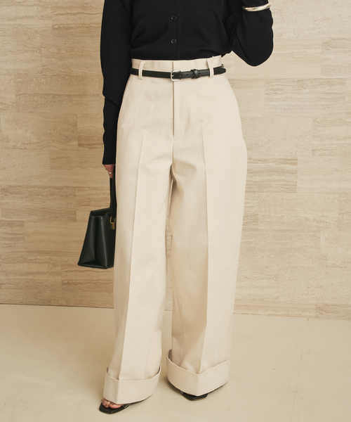 plage（プラージュ）の「organic cotton chino パンツ（チノパンツ・レディース・アイボリー/キャメル・34/38/36）」の9枚目の写真