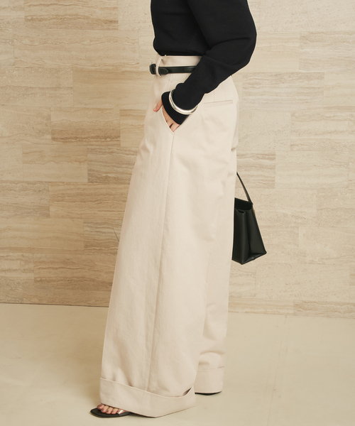 plage（プラージュ）の「organic cotton chino パンツ（チノパンツ・レディース・アイボリー/キャメル・34/38/36）」の10枚目の写真