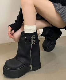 LAC-VERT | 【ショート】ZIPベルトカバーブーツ(ブーツ)