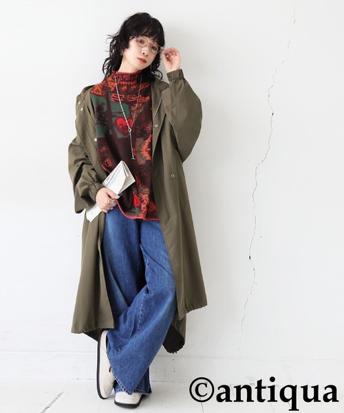 antiqua(アンティカ)の「アート柄 ハイネックニット(ニット/セーター・レディース・ネイビー系/オレンジ系その他・ONESIZE)」の14枚目の写真