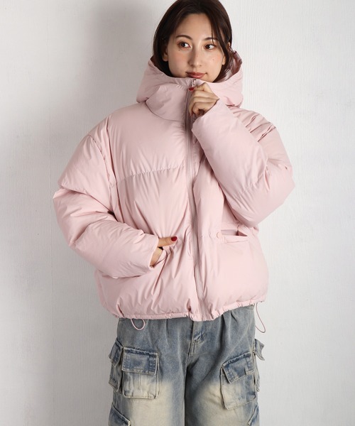 WESTSEA(ウエストシー)の「フード付 中綿ショート丈ダウンジャケット(ダウンジャケット/コート・レディース・ピンク/グレー/ブラック・FREE)」の5枚目の写真