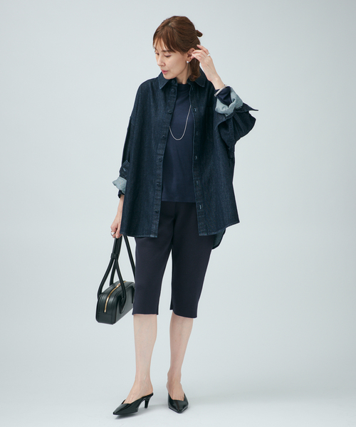 VERMEIL par iena(ヴェルメイユパーイエナ)の「コットンカシミヤ 接結ハーフパンツ(その他パンツ・レディース・ネイビー/ライトグレー・FREE)」の22枚目の写真