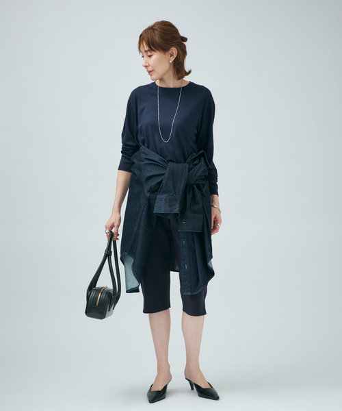 VERMEIL par iena(ヴェルメイユパーイエナ)の「コットンカシミヤ 接結ハーフパンツ(その他パンツ・レディース・ネイビー/ライトグレー・FREE)」の19枚目の写真