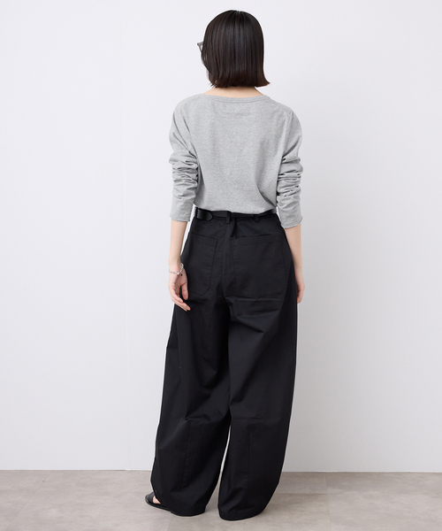 SLOBE IENA（スローブイエナ）の「《WEB限定》天竺ベーシックロンTEE（Tシャツ/カットソー・レディース・ホワイト/チャコールグレー・FREE）」の10枚目の写真