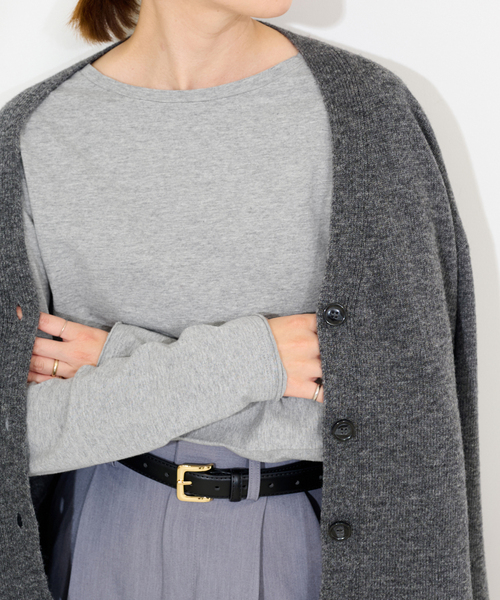 SLOBE IENA（スローブイエナ）の「《WEB限定》天竺ベーシックロンTEE（Tシャツ/カットソー・レディース・ホワイト/チャコールグレー・FREE）」の14枚目の写真