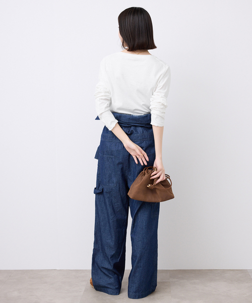 SLOBE IENA（スローブイエナ）の「《WEB限定》天竺ベーシックロンTEE（Tシャツ/カットソー・レディース・ホワイト/チャコールグレー・FREE）」の17枚目の写真