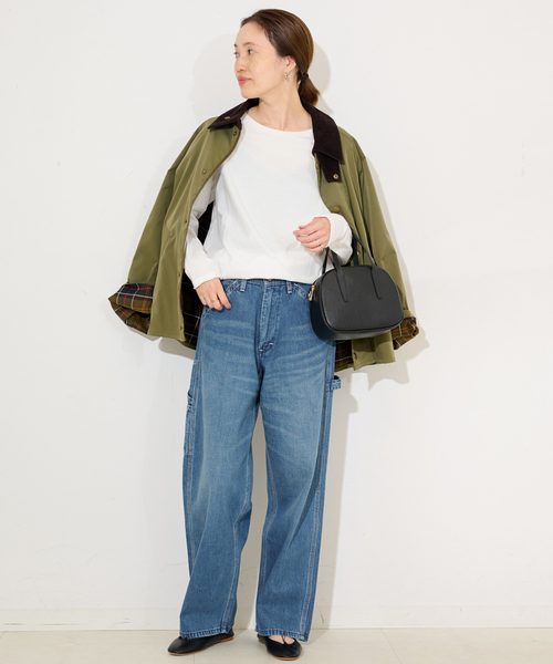 SLOBE IENA（スローブイエナ）の「《WEB限定》天竺ベーシックロンTEE（Tシャツ/カットソー・レディース・ホワイト/チャコールグレー・FREE）」の18枚目の写真