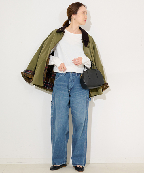 SLOBE IENA（スローブイエナ）の「《WEB限定》天竺ベーシックロンTEE（Tシャツ/カットソー・レディース・ホワイト/チャコールグレー・FREE）」の19枚目の写真