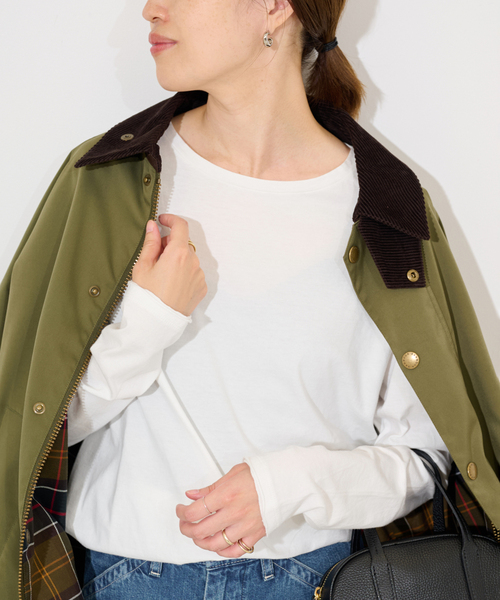 SLOBE IENA（スローブイエナ）の「《WEB限定》天竺ベーシックロンTEE（Tシャツ/カットソー・レディース・ホワイト/チャコールグレー・FREE）」の21枚目の写真