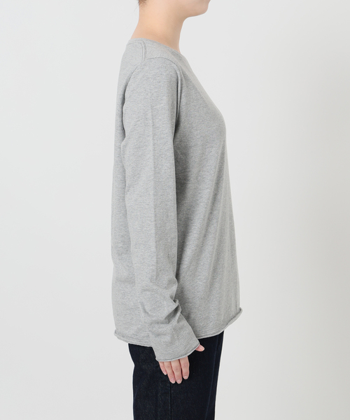 SLOBE IENA（スローブイエナ）の「《WEB限定》天竺ベーシックロンTEE（Tシャツ/カットソー・レディース・ホワイト/チャコールグレー・FREE）」の3枚目の写真