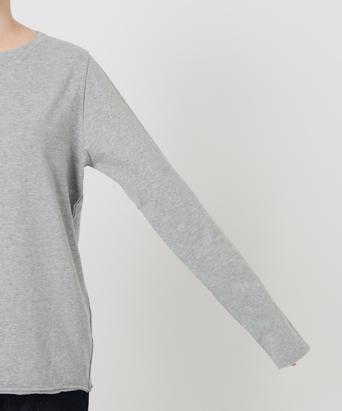 SLOBE IENA（スローブイエナ）の「《WEB限定》天竺ベーシックロンTEE（Tシャツ/カットソー・レディース・ホワイト/チャコールグレー・FREE）」の4枚目の写真