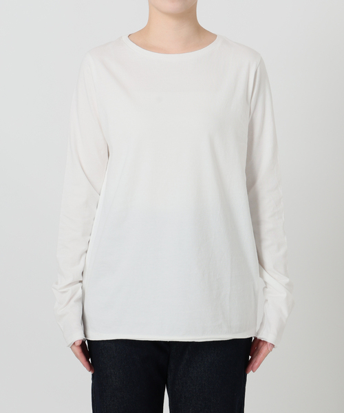 SLOBE IENA（スローブイエナ）の「《WEB限定》天竺ベーシックロンTEE（Tシャツ/カットソー・レディース・ホワイト/チャコールグレー・FREE）」の7枚目の写真