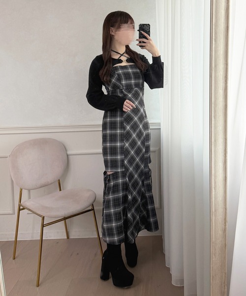 apres jour（アプレジュール）の「デザインキャミワンピース（ワンピース・レディース・ブラック系その他/ブラウン系その他/ブラック・X-LARGE/MEDIUM/SMALL）」の4枚目の写真