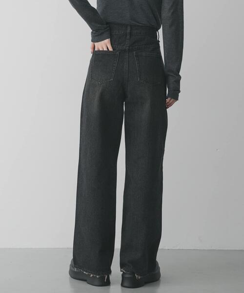 SENSE OF PLACE by URBAN RESEARCH（センスオブプレイスバイアーバンリサーチ）の「ストレートレッグデニム（デニムパンツ・レディース・ブラック/ベージュ/インディゴブルー・MEDIUM/SMALL）」の16枚目の写真