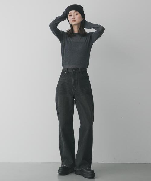 SENSE OF PLACE by URBAN RESEARCH（センスオブプレイスバイアーバンリサーチ）の「ストレートレッグデニム（デニムパンツ・レディース・ブラック/ベージュ/インディゴブルー・MEDIUM/SMALL）」の17枚目の写真