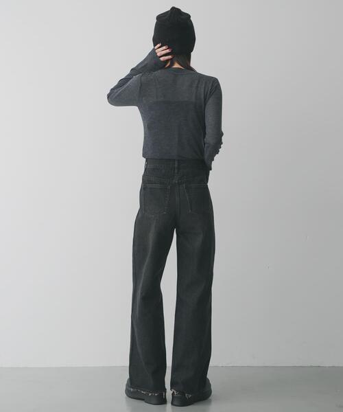 SENSE OF PLACE by URBAN RESEARCH（センスオブプレイスバイアーバンリサーチ）の「ストレートレッグデニム（デニムパンツ・レディース・ブラック/ベージュ/インディゴブルー・MEDIUM/SMALL）」の18枚目の写真