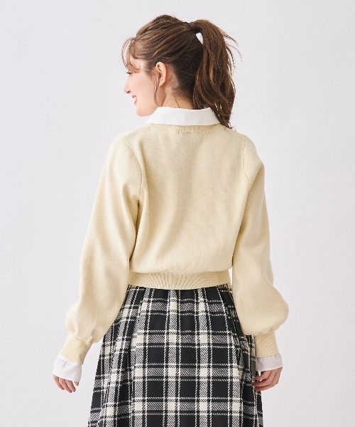 SWINGLE（スウィングル）の「襟付きラメニットカーディガン（カーディガン/ボレロ・レディース・ピンク/イエロー/ネイビー・FREE）」の10枚目の写真