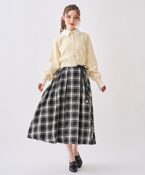 SWINGLE（スウィングル）の「襟付きラメニットカーディガン（カーディガン/ボレロ・レディース・ピンク/イエロー/ネイビー・FREE）」の11枚目の写真