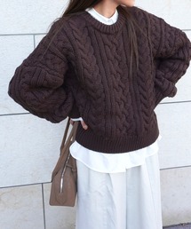 gossara | ケーブルクルーニット(ニット/セーター)