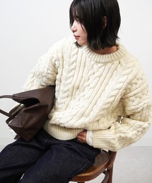 gossara | ケーブルクルーニット(ニット/セーター)