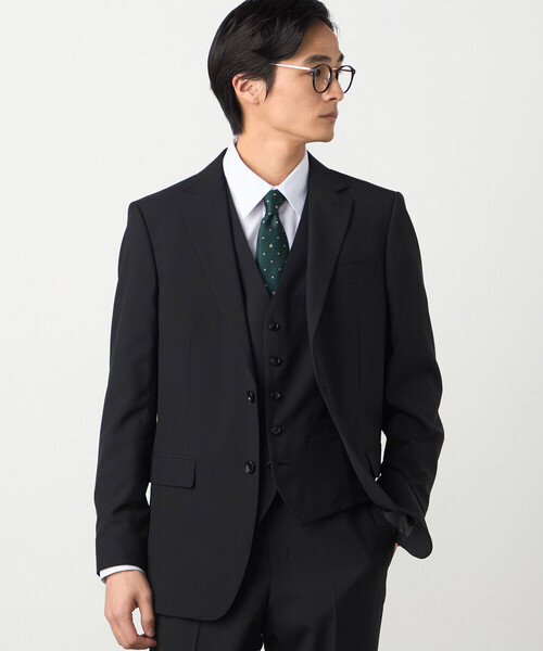 COMME CA MEN ウールトロピカルジャケットXXL黒(未使用）春～夏用 セール】【セットアップ対応】ポリエステル ウール トロピカル