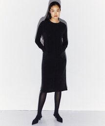 FRONT BACK KNIT DRESS BLACK