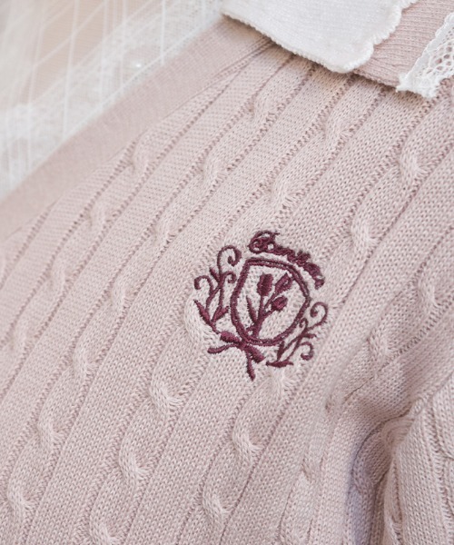 axes femme(アクシーズファム)の「バイカラーニットポロカーディガン(カーディガン/ボレロ・レディース・グレー/ピンク/ミント・FREE)」の8枚目の写真