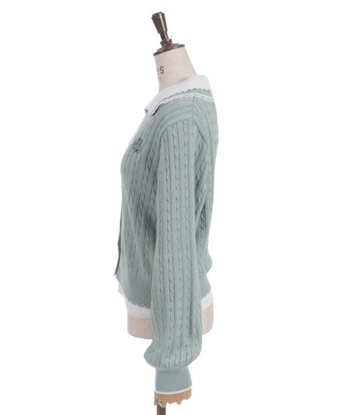 axes femme(アクシーズファム)の「バイカラーニットポロカーディガン(カーディガン/ボレロ・レディース・グレー/ピンク/ミント・FREE)」の22枚目の写真