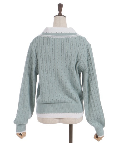 axes femme(アクシーズファム)の「バイカラーニットポロカーディガン(カーディガン/ボレロ・レディース・グレー/ピンク/ミント・FREE)」の21枚目の写真