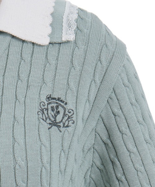 axes femme(アクシーズファム)の「バイカラーニットポロカーディガン(カーディガン/ボレロ・レディース・グレー/ピンク/ミント・FREE)」の18枚目の写真