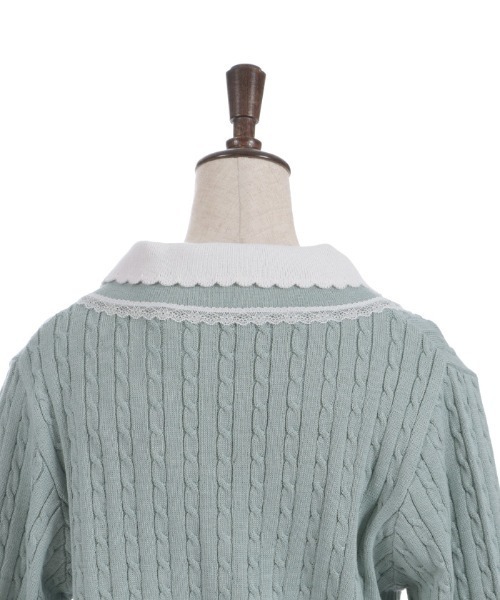 axes femme(アクシーズファム)の「バイカラーニットポロカーディガン(カーディガン/ボレロ・レディース・グレー/ピンク/ミント・FREE)」の17枚目の写真